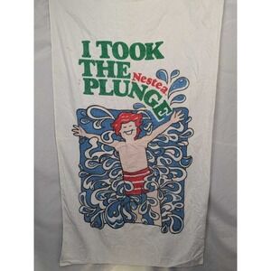 Vintage Nestea "I Took The Plunge" Beach Towel R.A. Briggs USA Made!